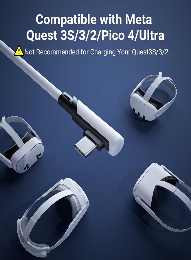 سينتيك كابل Syntech Link بطول 10 أقدام متوافق مع ملحقات Oculus/Meta Quest 3/Meta Quest 3S وQuest2/Pro/Pico 4/Ultra وأجهزة الكمبيوتر/SteamVR، لنقل بيانات عالي السرعة عبر الكمبيوتر، كابل USB 3.0 إلى USB-C لسماعات الواقع الافتراضي - Image 2
